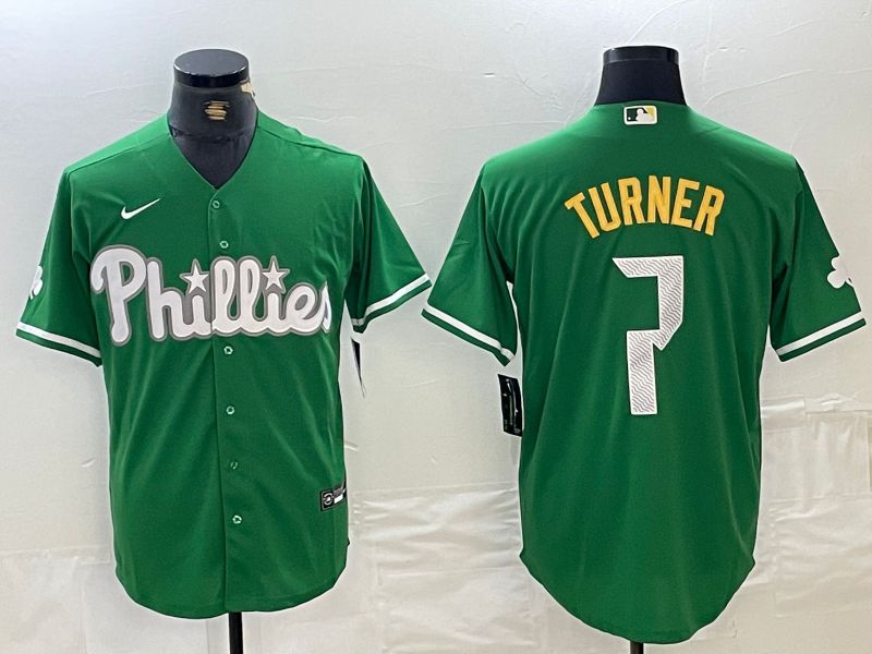 Men Philadelphia Phillies #7 Turner Green Fashion Edition Nike 2024 MLB Jersey style 1->philadelphia phillies->MLB Jersey